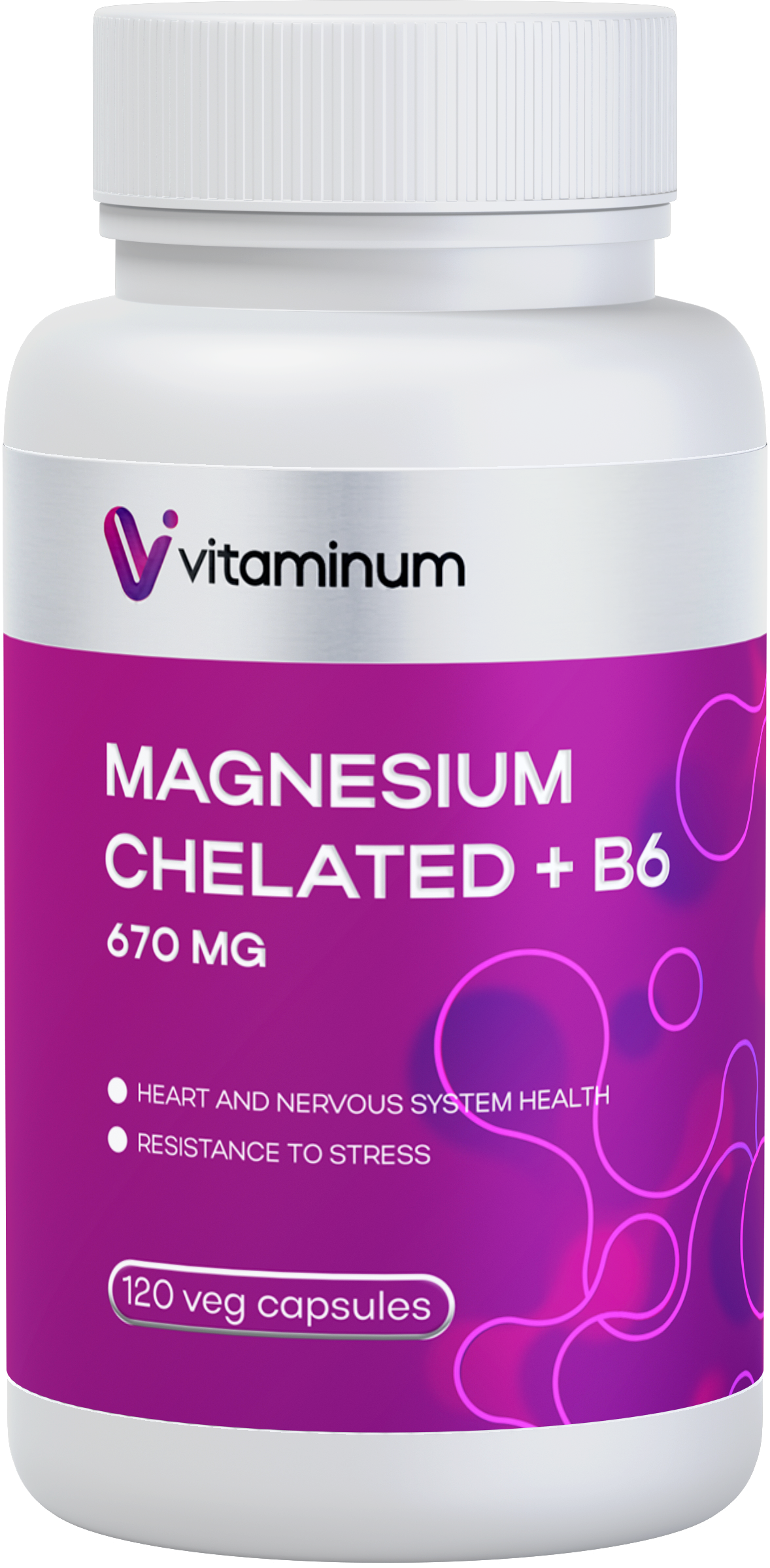  Vitaminum МАГНИЙ ХЕЛАТ + витамин В6 (670 MG) 120 капсул 800 мг  в Белгороде